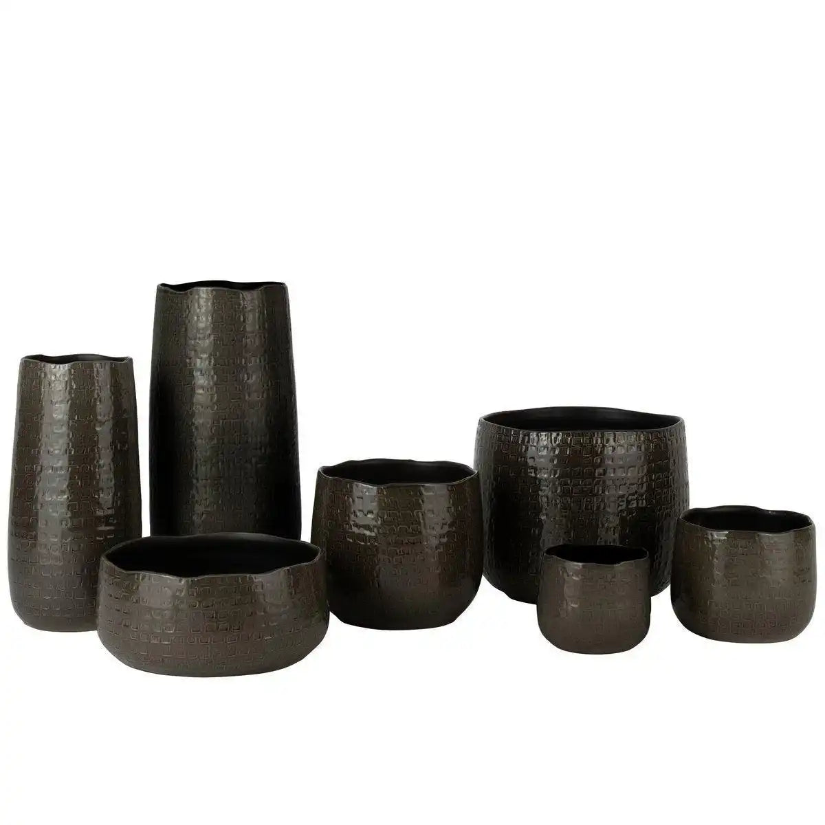 J-Line Vase Pattern - Keramik - Dunkelgrau - Groß - HomeDesign Knaus