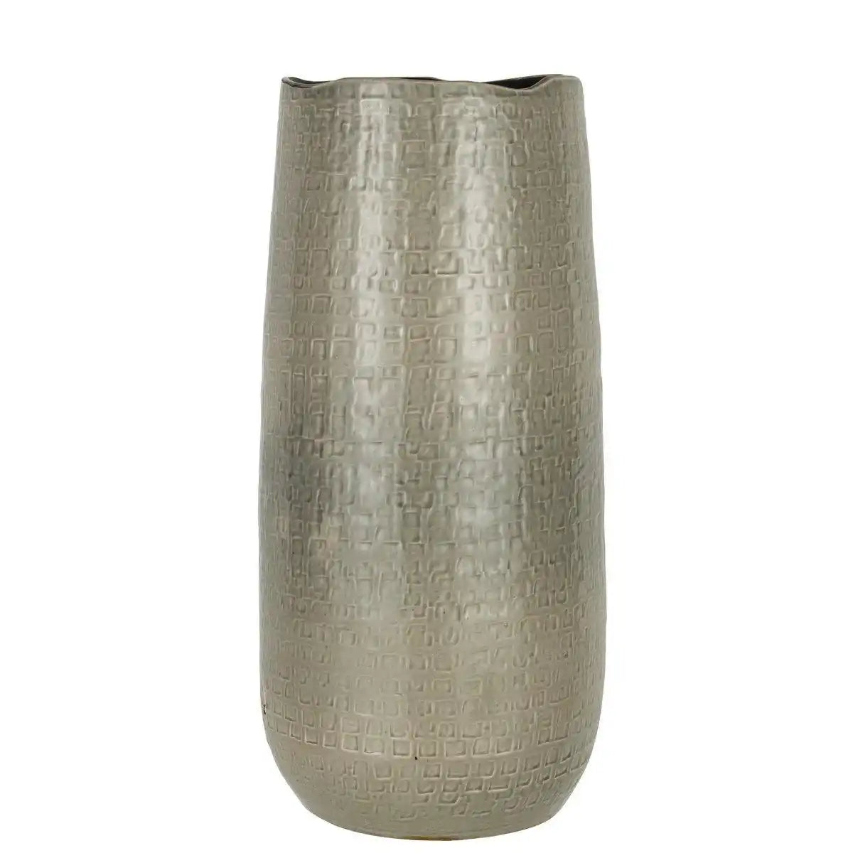 J-Line Vase Pattern – Keramik – hellgrau – groß - HomeDesign Knaus