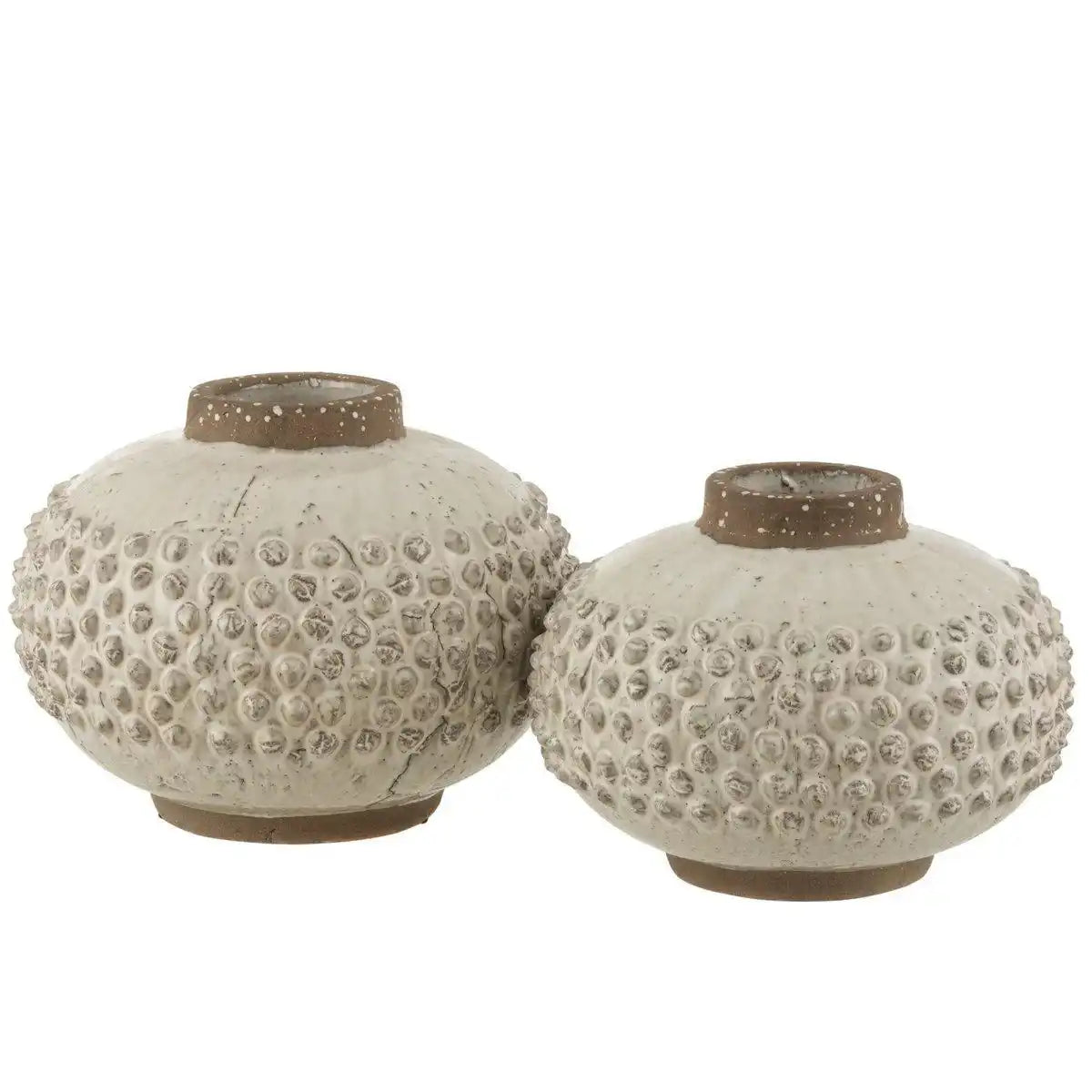 J-Line Vase Point Bound - Keramik - weiß/grau - groß - 24,00 cm hoch - HomeDesign Knaus