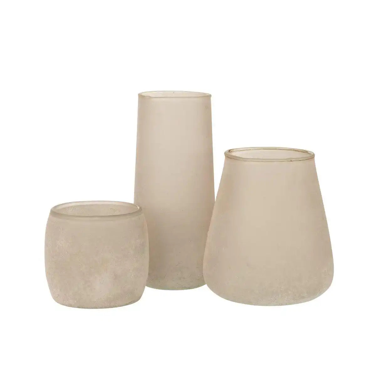 J-Line Vase Powder – Glas – Rosa – groß - HomeDesign Knaus