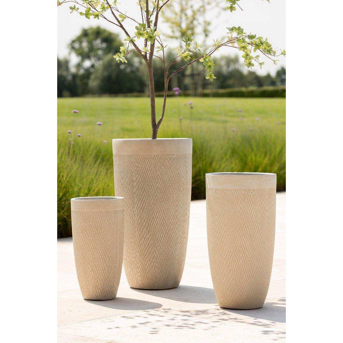 J-Line Vase Round High Clay - Keramik - Beige - Ø 38,00 cm - HomeDesign Knaus