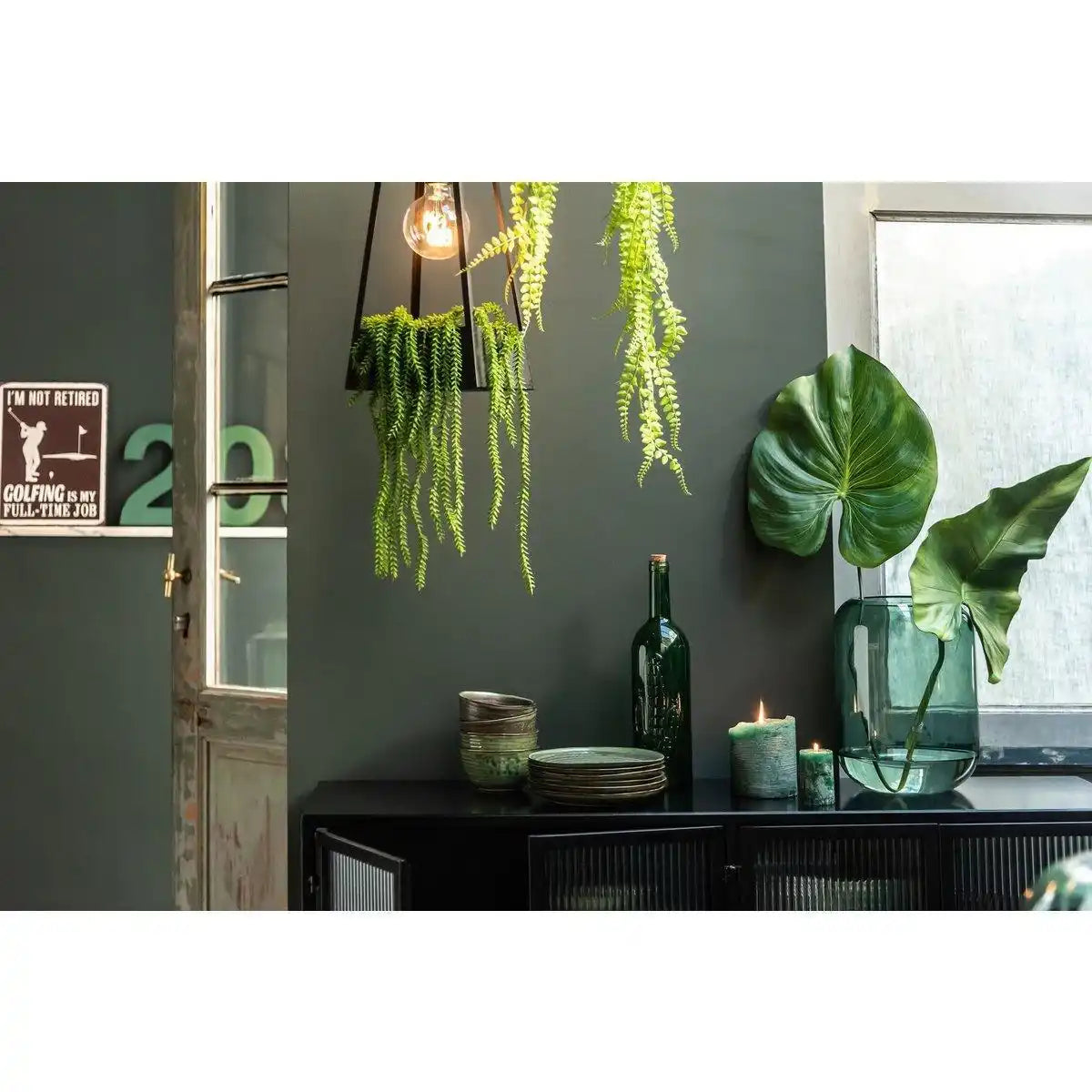 J-Line Vase Round High - Glas - Grün - Mittel - 29,50 cm hoch - HomeDesign Knaus