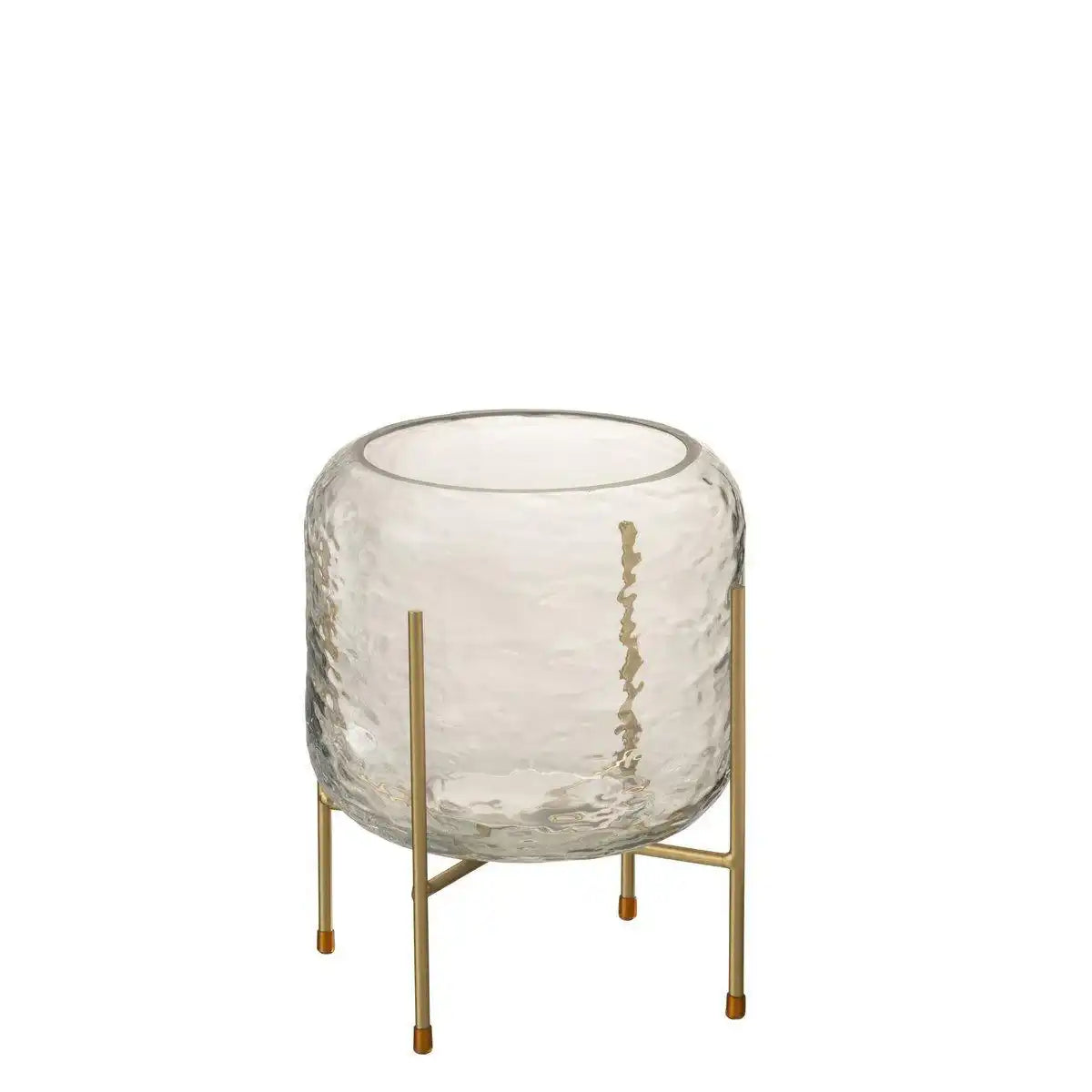 J-Line Vase Round On Foot - Glas - transparent - klein - HomeDesign Knaus