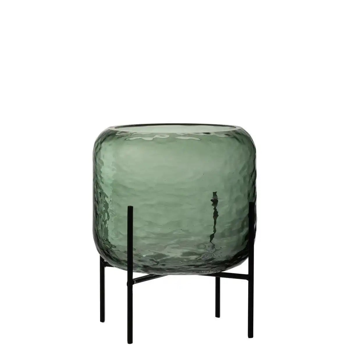 J-Line Vase Round Uneven - Glas - Grün - klein - HomeDesign Knaus