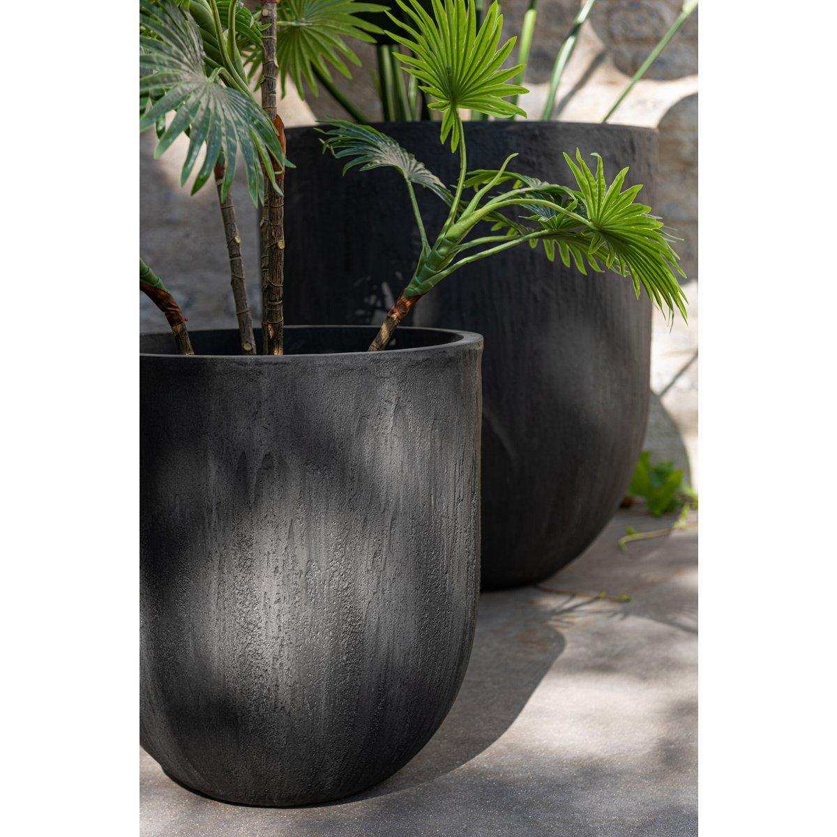 J-Line Vase Rund - Keramik - Schwarz - Ø 55,00 cm - - HomeDesign Knaus