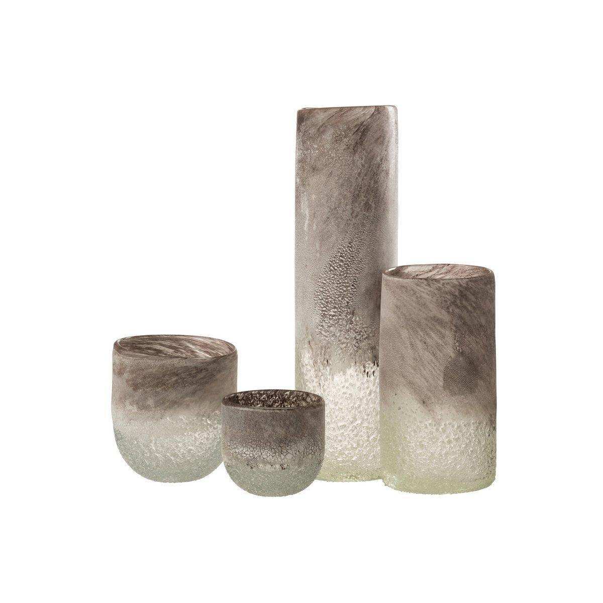 J-Line Vase Scavo - Glas - Grau - Groß - HomeDesign Knaus