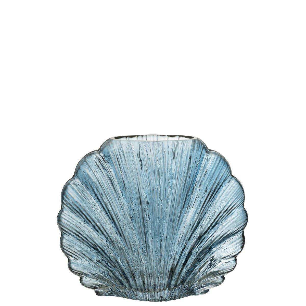 J-Line Vase Shell - Glas - Hellblau - Groß - HomeDesign Knaus