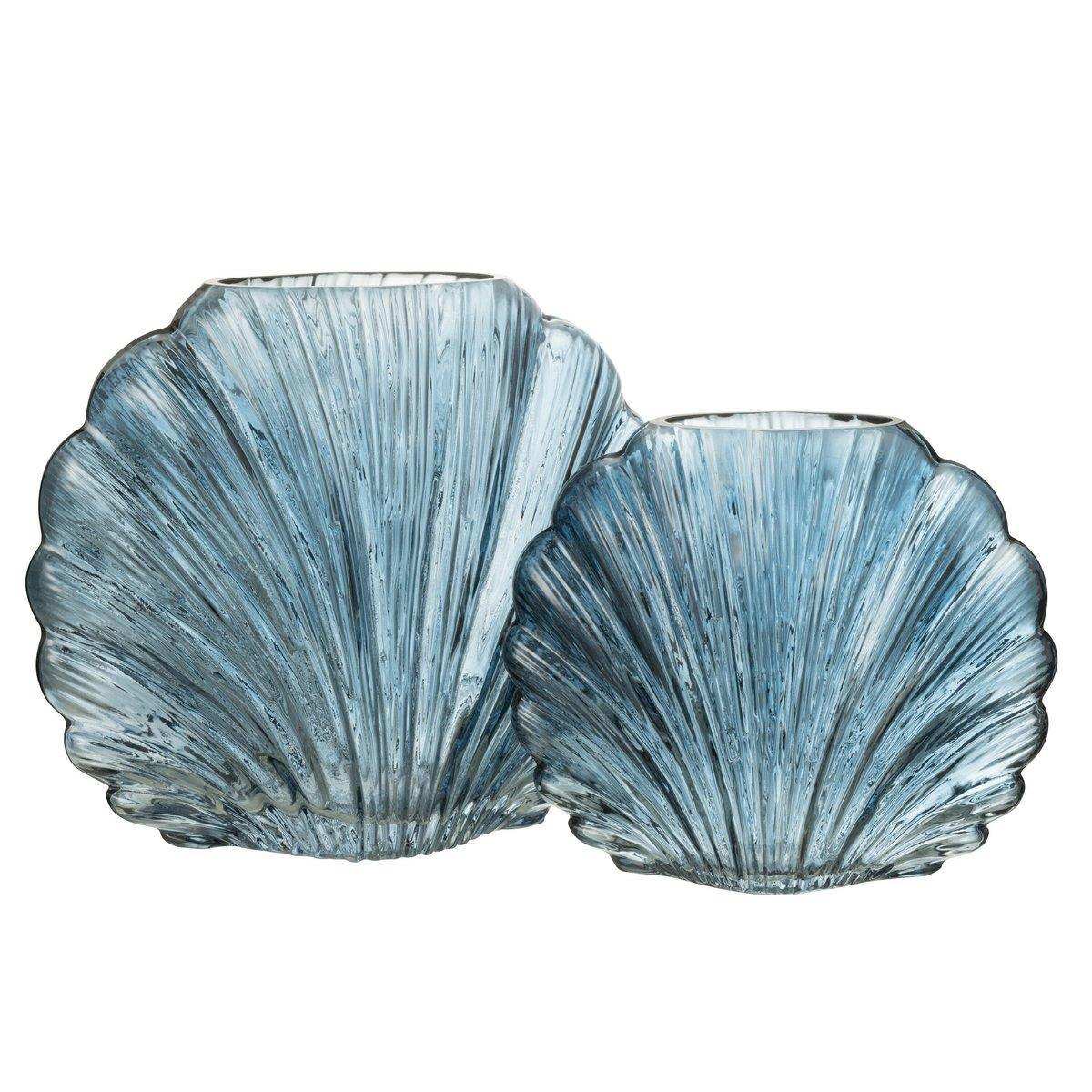 J-Line Vase Shell - Glas - Hellblau - Groß - HomeDesign Knaus