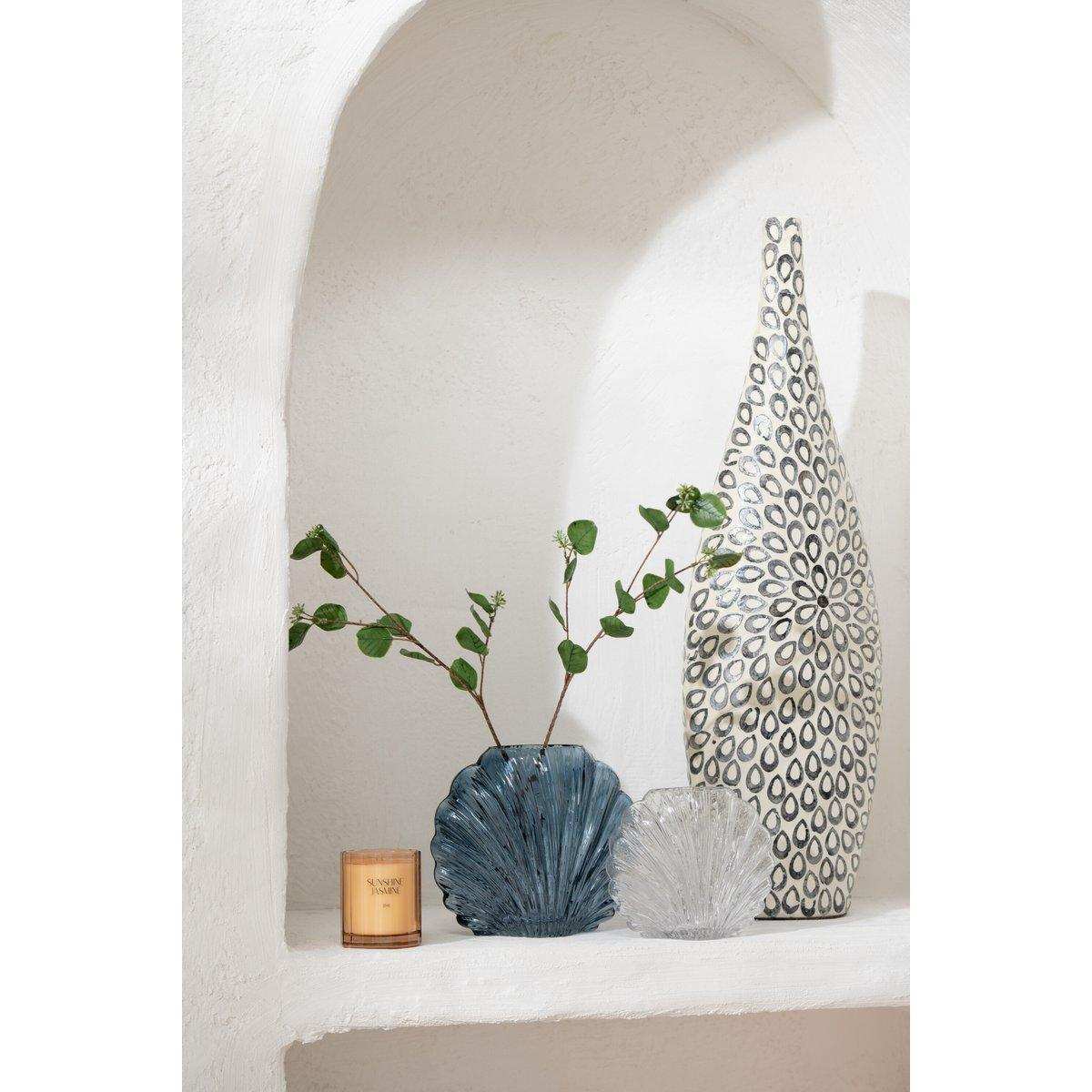 J-Line Vase Shell - Glas - Hellblau - Groß - HomeDesign Knaus