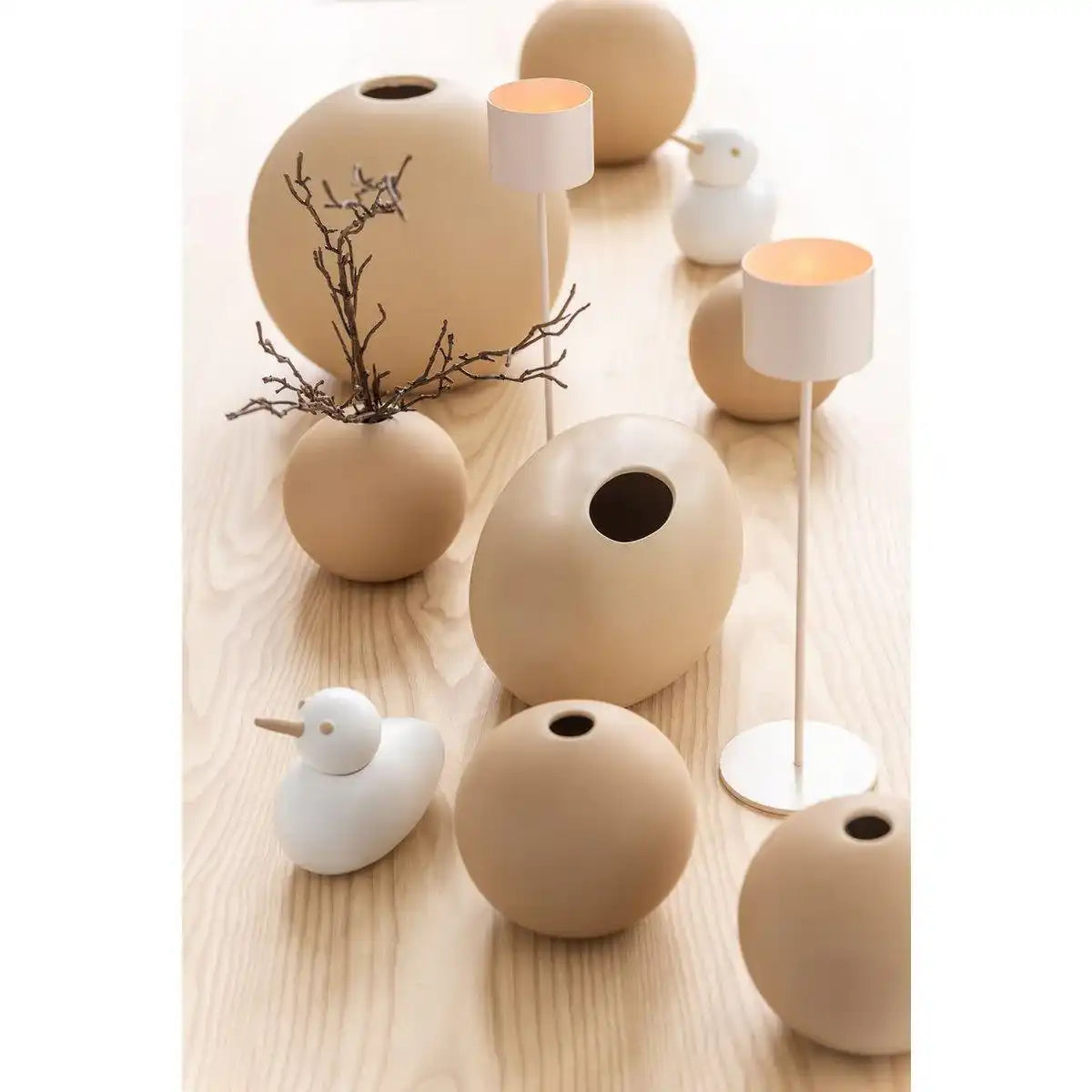 J-Line Vase Sphere - Keramik - Beige - mittel - 18,00 cm hoch - HomeDesign Knaus