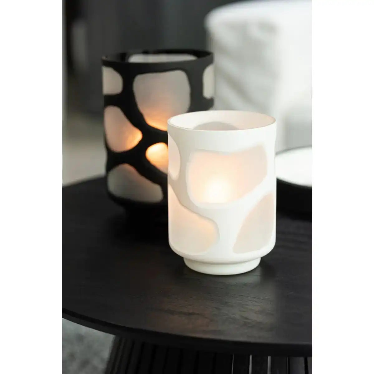 J-Line Vase Stains - Glas - Weiß - 19,50 cm hoch - HomeDesign Knaus