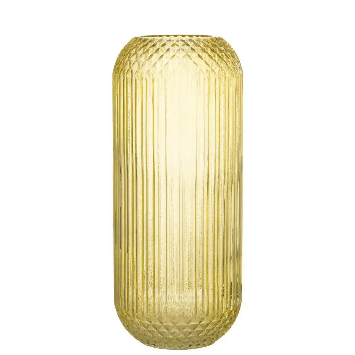 J-Line Vase Straight Cut - Glas - Gelb - Groß - HomeDesign Knaus