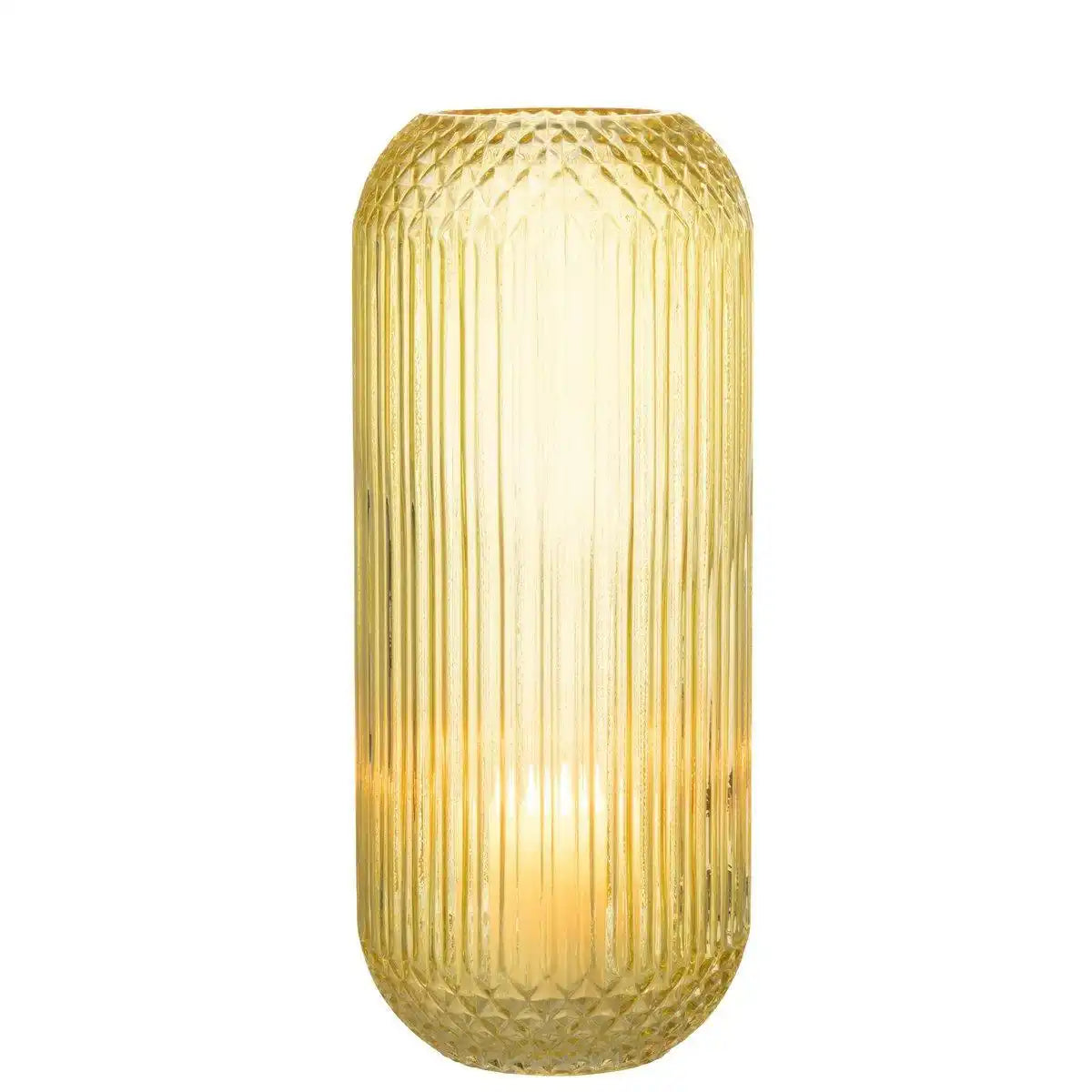 J-Line Vase Straight Cut - Glas - Gelb - Groß - HomeDesign Knaus