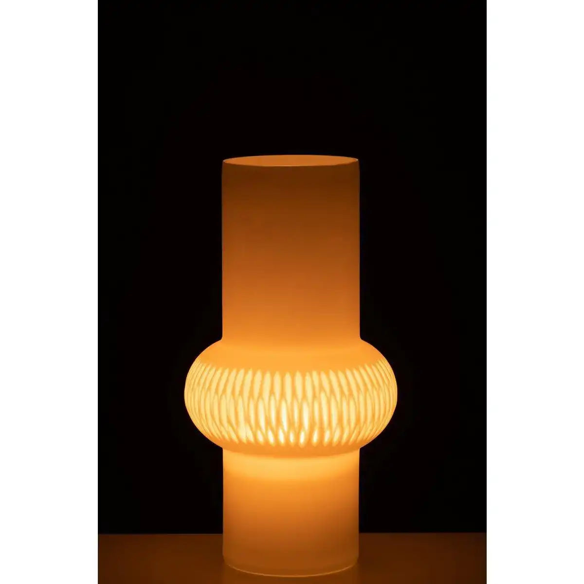 J-Line Vase Stripe Ball - Glas - Weiß - klein - HomeDesign Knaus