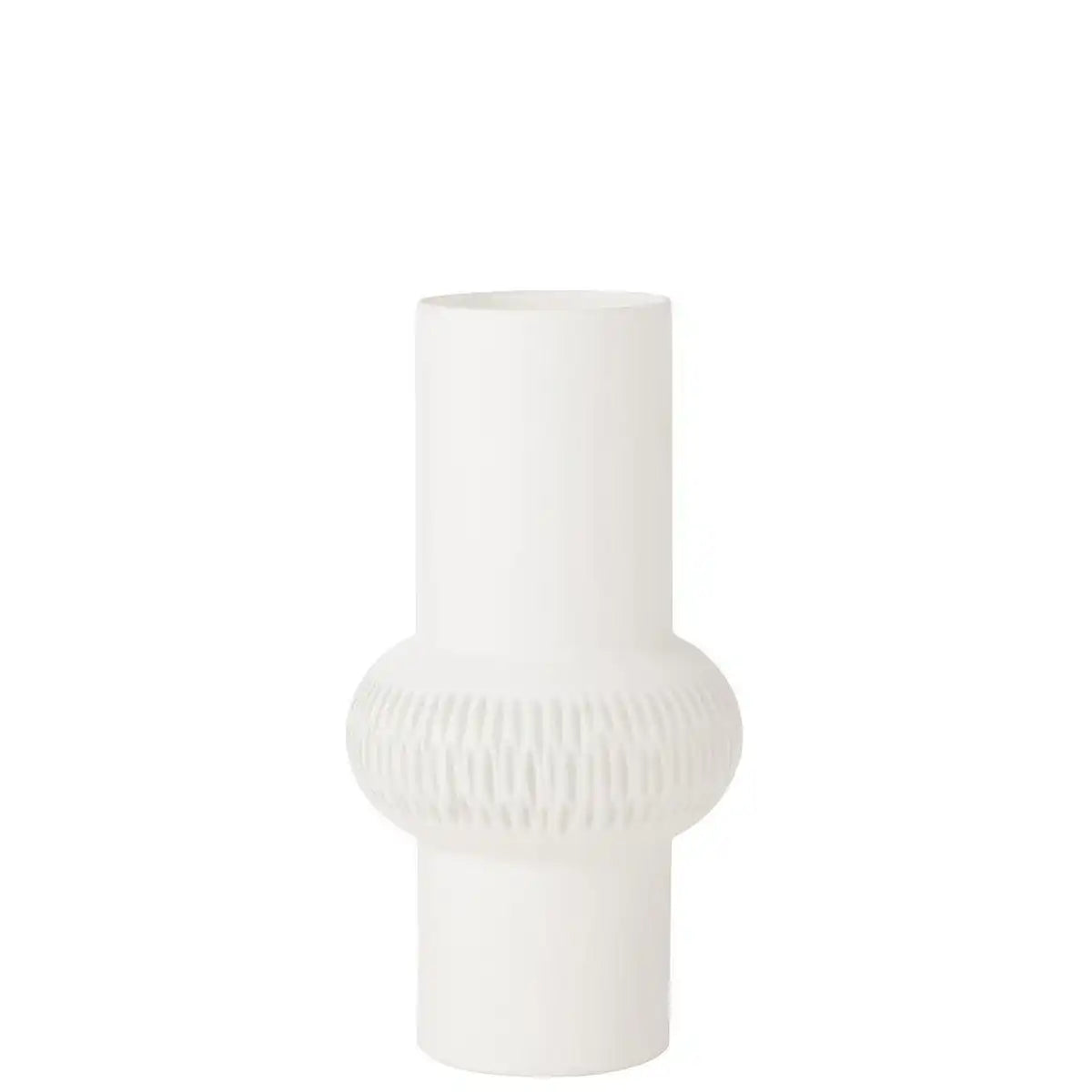 J-Line Vase Stripe Ball - Glas - Weiß - klein - HomeDesign Knaus