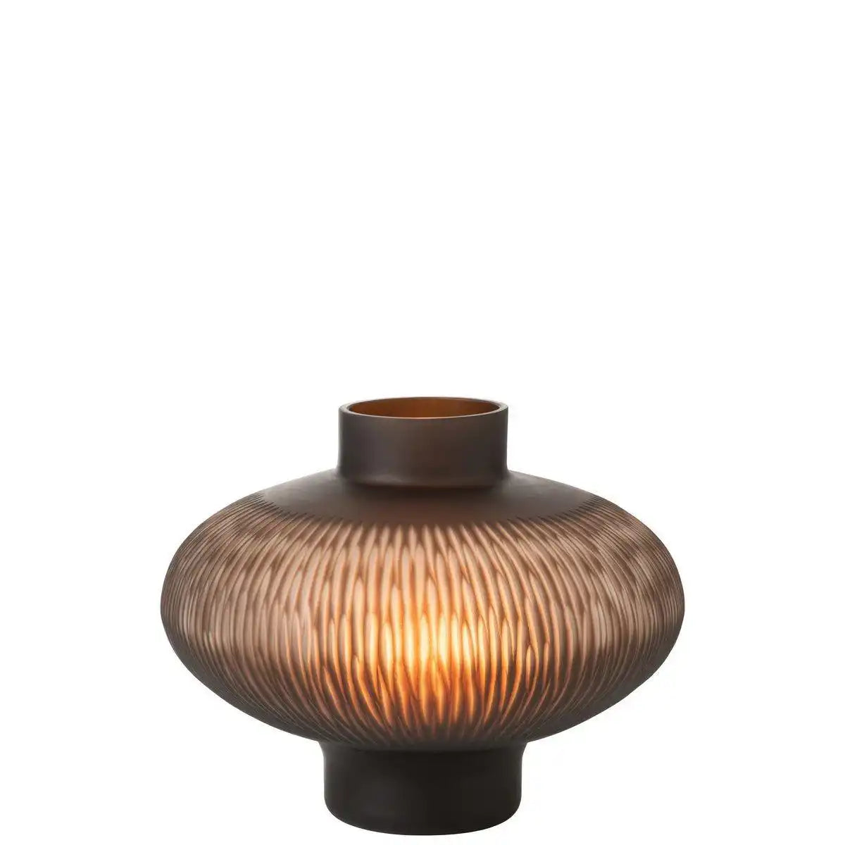J-Line Vase Stripe Ball Low - Glas - Braun - HomeDesign Knaus
