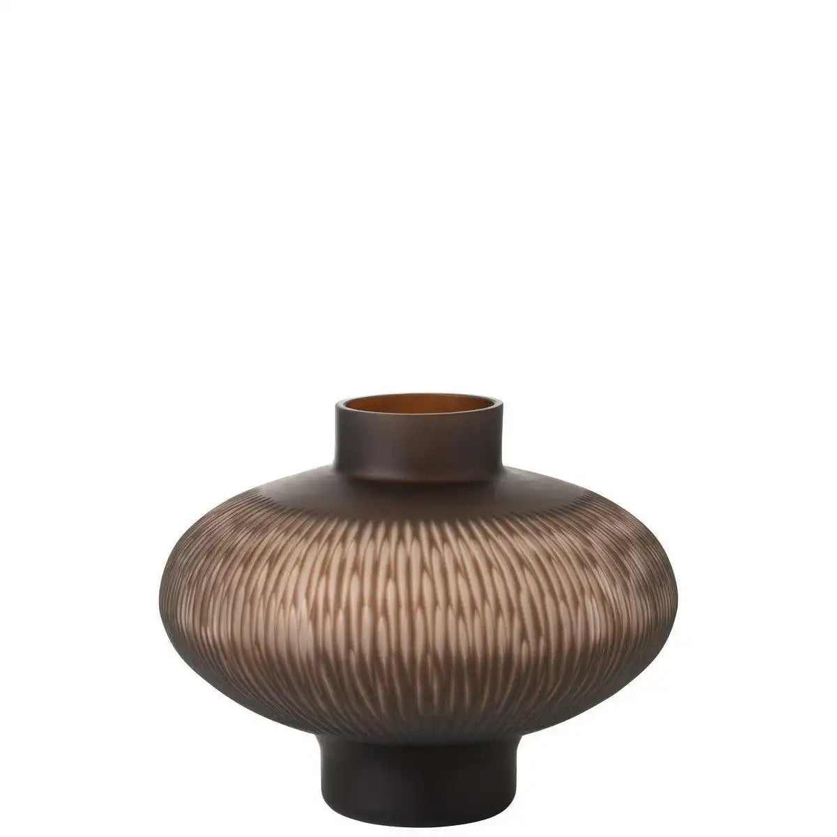 J-Line Vase Stripe Ball Low - Glas - Braun - HomeDesign Knaus