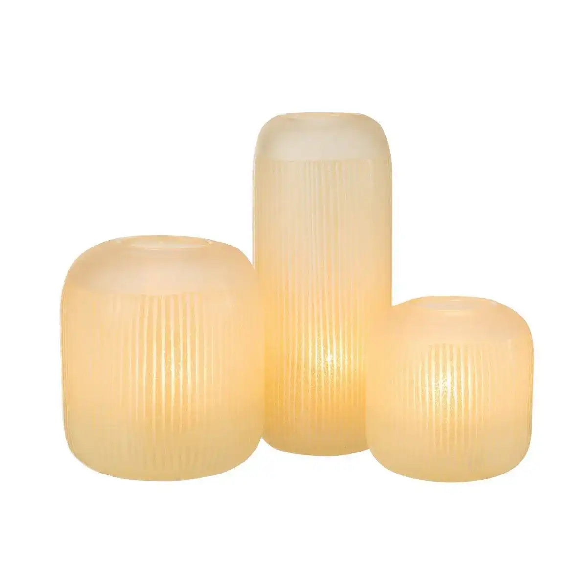 J-Line Vase Stripes - Glas - hellgelb - groß - HomeDesign Knaus