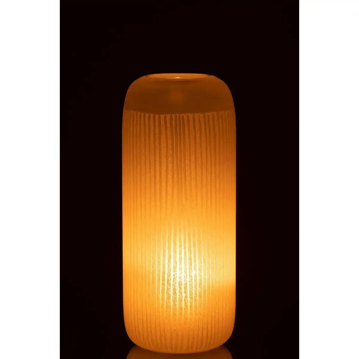 J-Line Vase Stripes - Glas - hellgelb - groß - HomeDesign Knaus