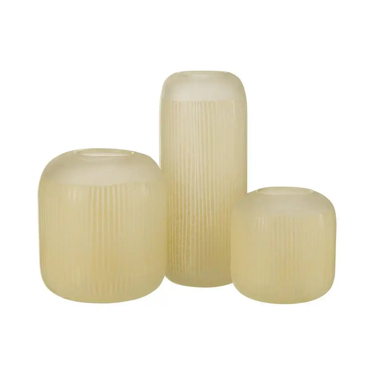 J-Line Vase Stripes - Glas - hellgelb - groß - HomeDesign Knaus