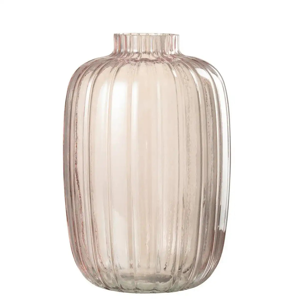 J-Line Vase Stripes – Glas – rosa – groß - HomeDesign Knaus