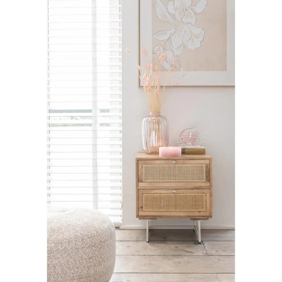 J-Line Vase Stripes - Glas - Rosa - klein - HomeDesign Knaus