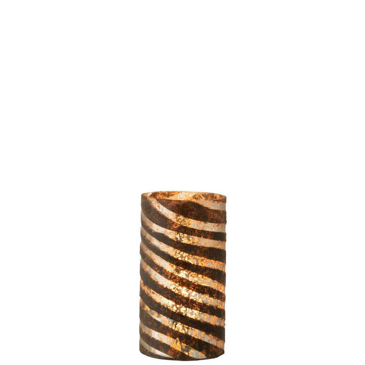 J-Line Vase Stripes Round - Glas - Silber - klein - 28,00 cm hoch - HomeDesign Knaus