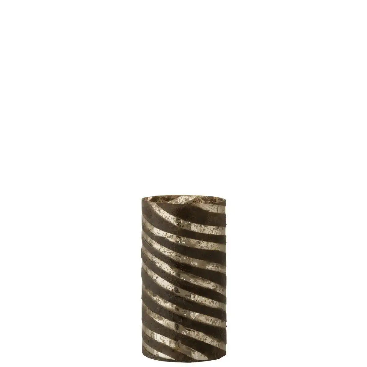 J-Line Vase Stripes Round - Glas - Silber - klein - 28,00 cm hoch - HomeDesign Knaus