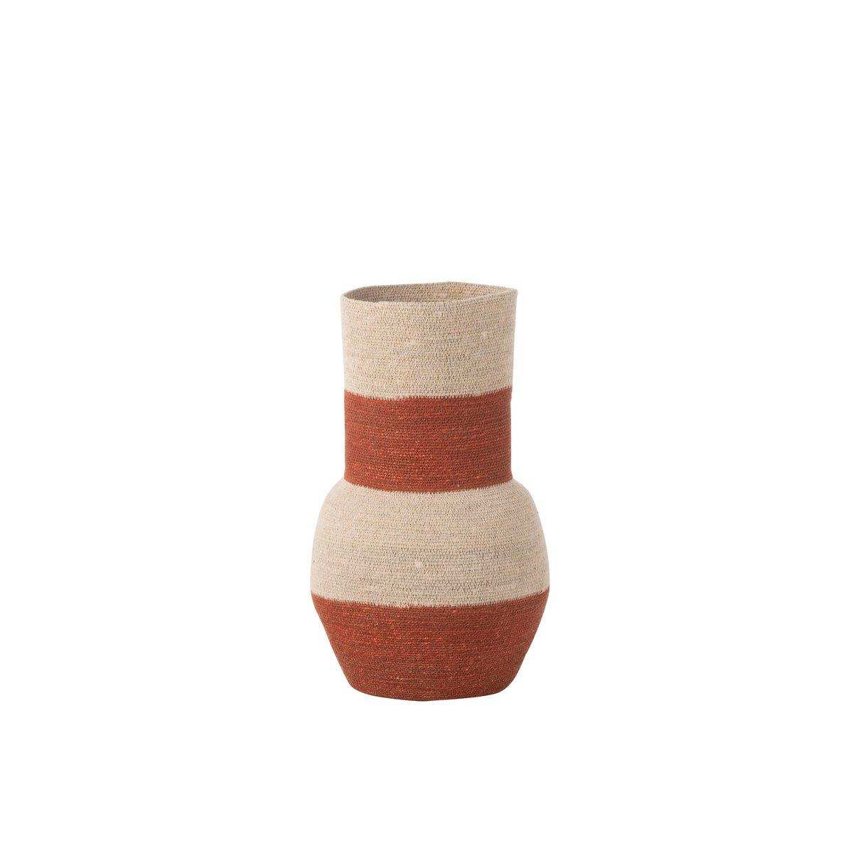 J-Line Vase Stripes Seegras Natur/Terrakotta - HomeDesign Knaus