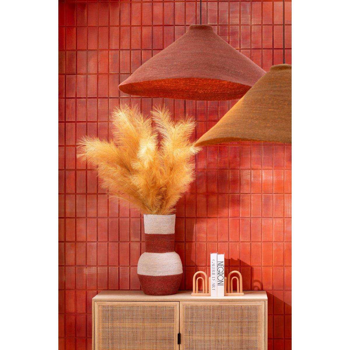 J-Line Vase Stripes Seegras Natur/Terrakotta - HomeDesign Knaus