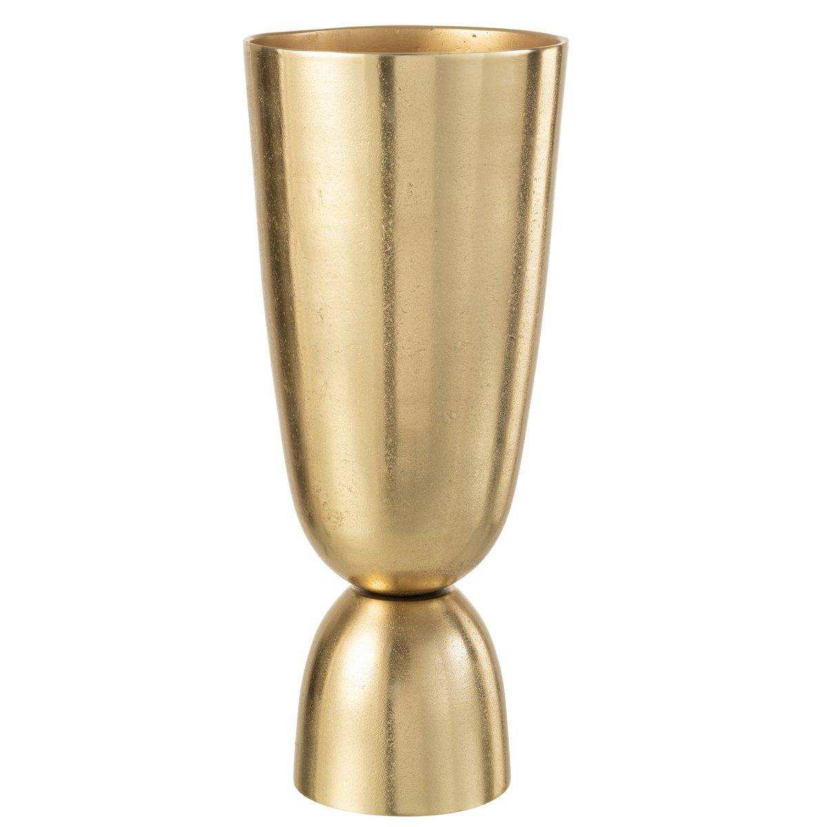 J-Line Vase Thor – Aluminium – Gold – groß – 49 cm hoch - HomeDesign Knaus