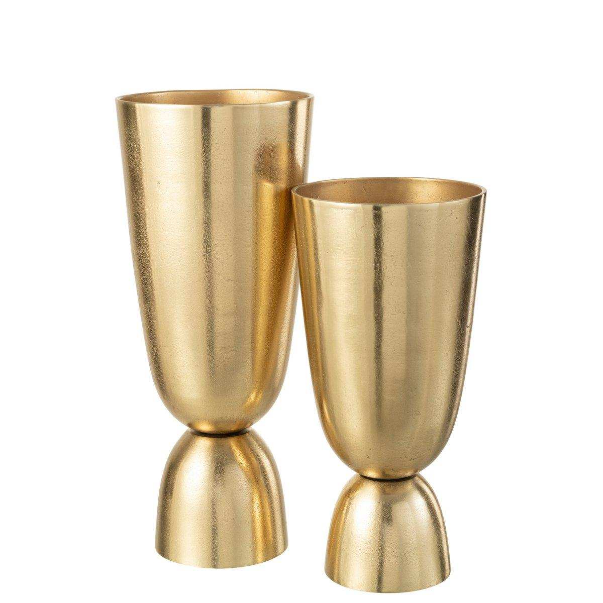 J-Line Vase Thor – Aluminium – Gold – groß – 49 cm hoch - HomeDesign Knaus