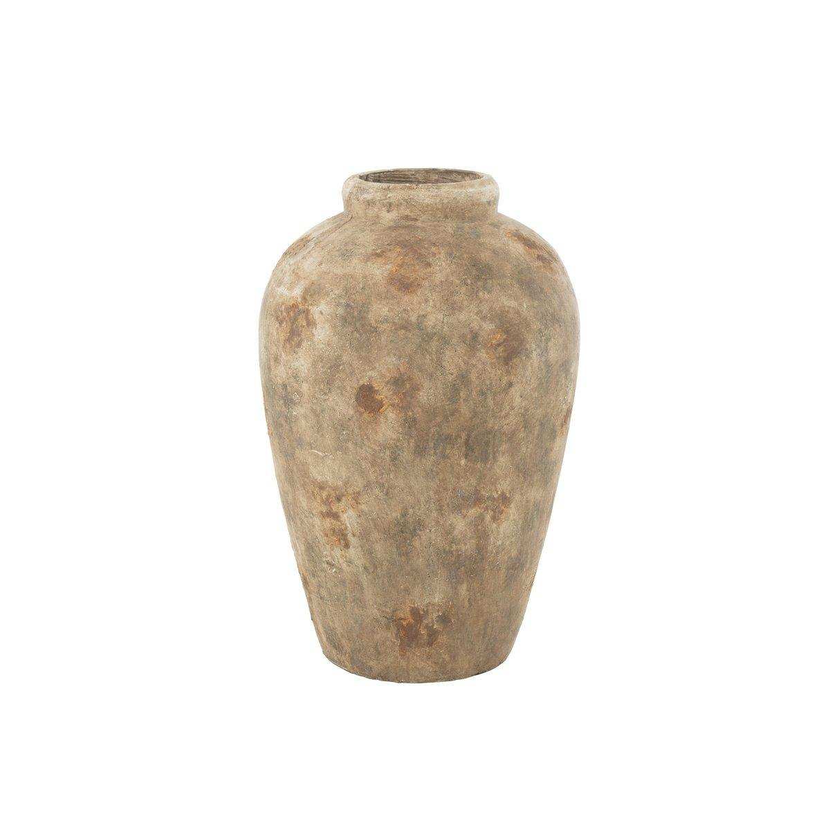 J-Line Vase Topf Antik Ton Beige Groß - HomeDesign Knaus