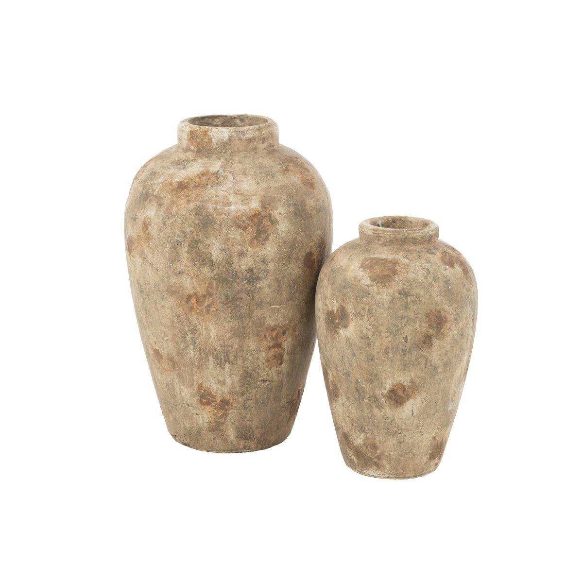J-Line Vase Topf Antik Ton Beige Groß - HomeDesign Knaus