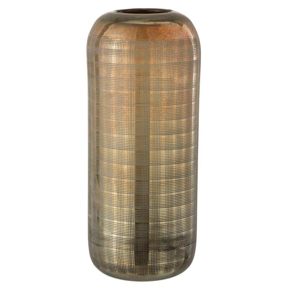 J-Line Vase Torino – Glas – Grün/Gold – groß – 36,00 cm hoch - HomeDesign Knaus