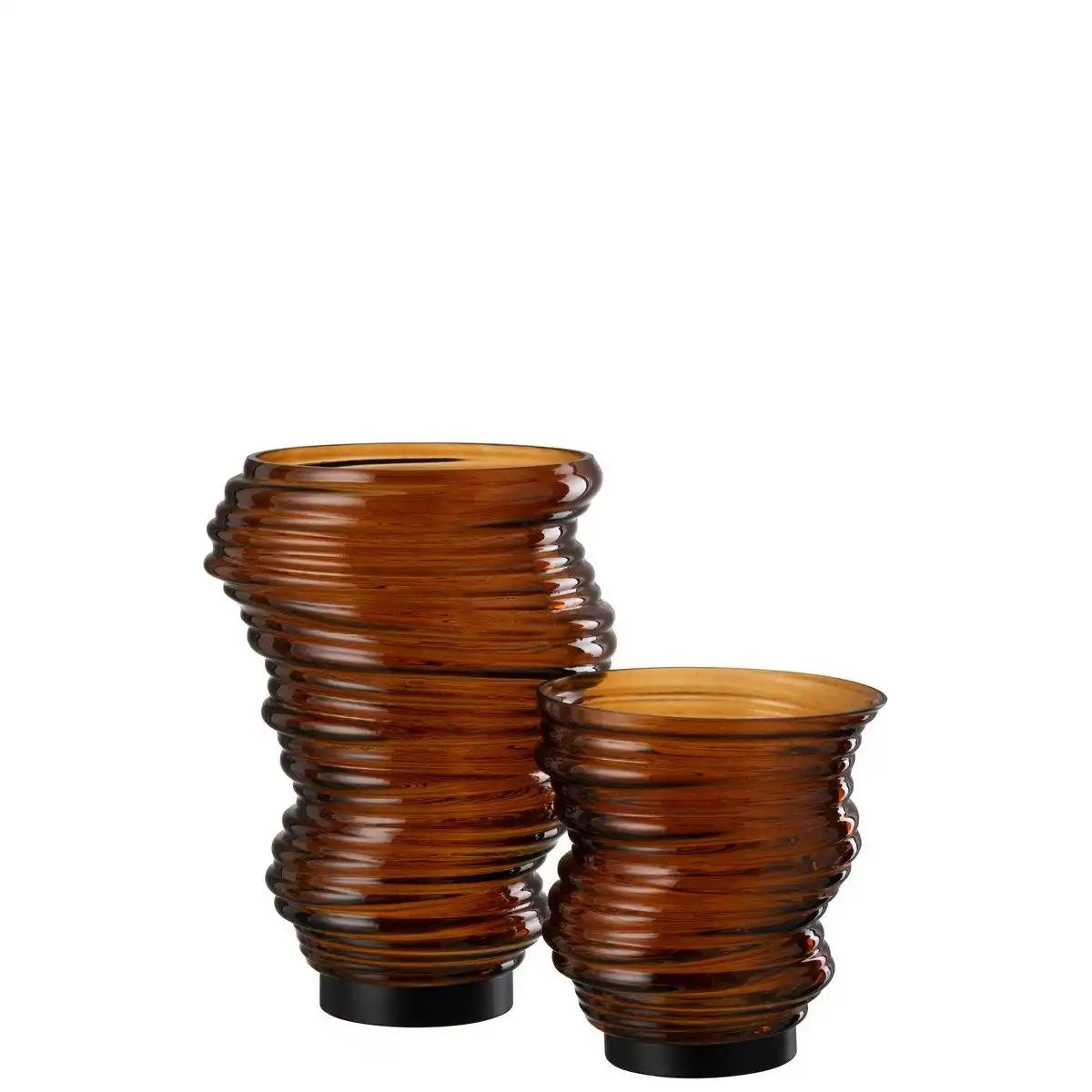 J-Line Vase Tornado Glas Braun Groß - HomeDesign Knaus