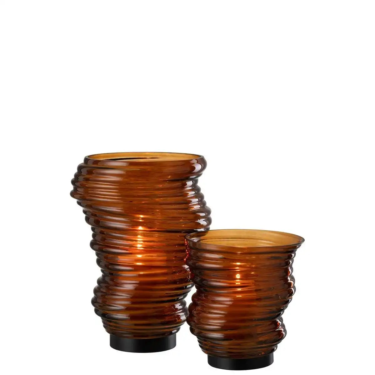 J-Line Vase Tornado Glas Braun Groß - HomeDesign Knaus