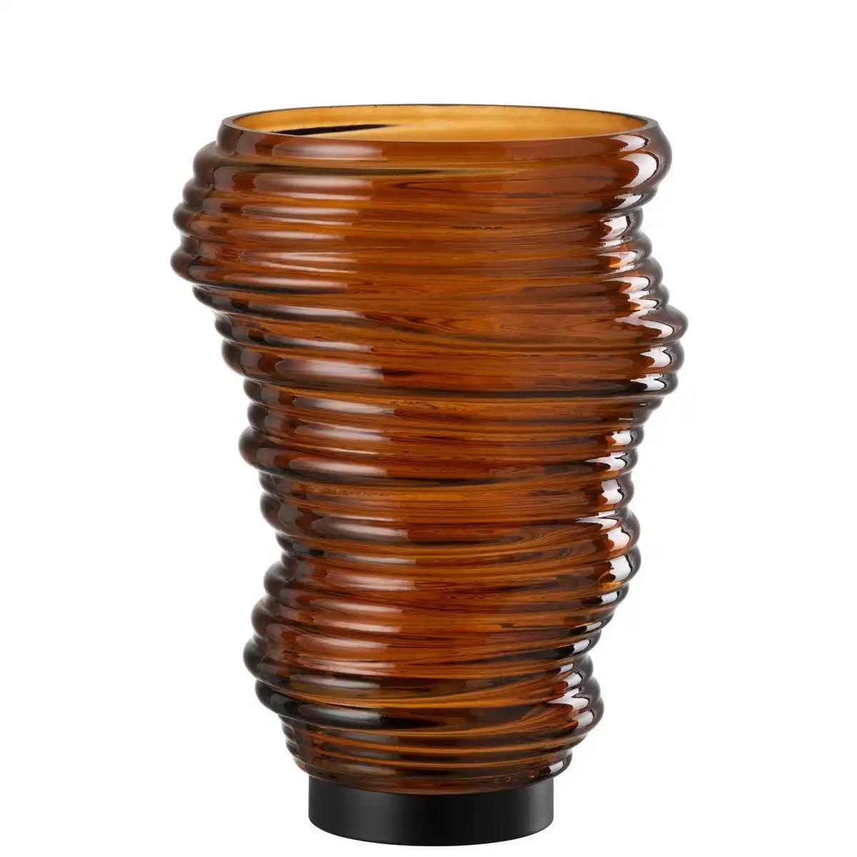 J-Line Vase Tornado Glas Braun Groß - HomeDesign Knaus