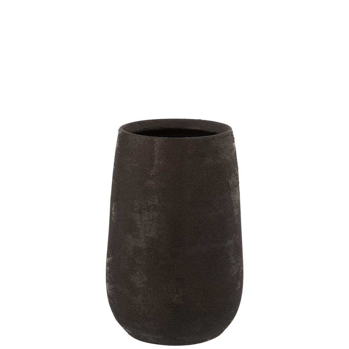 J-Line Vase Uneven Rough – Keramik – Schwarz – klein – 31,00 cm hoch - HomeDesign Knaus