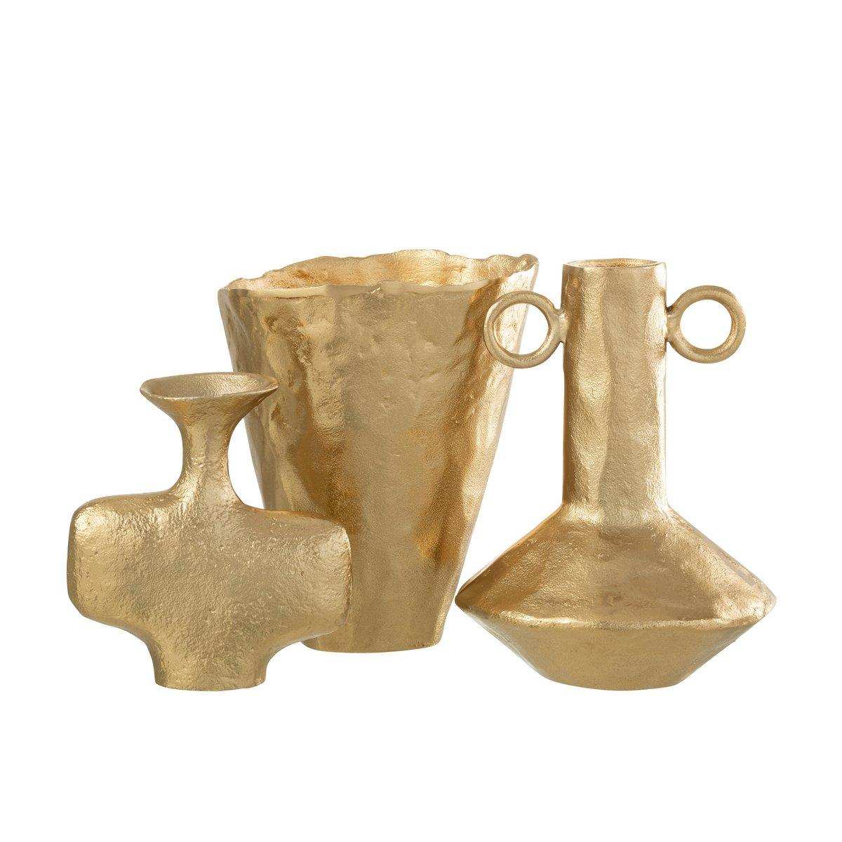 J-Line Vase unregelmäßig - Blumenvase - Aluminium - Gold - 27 cm - HomeDesign Knaus
