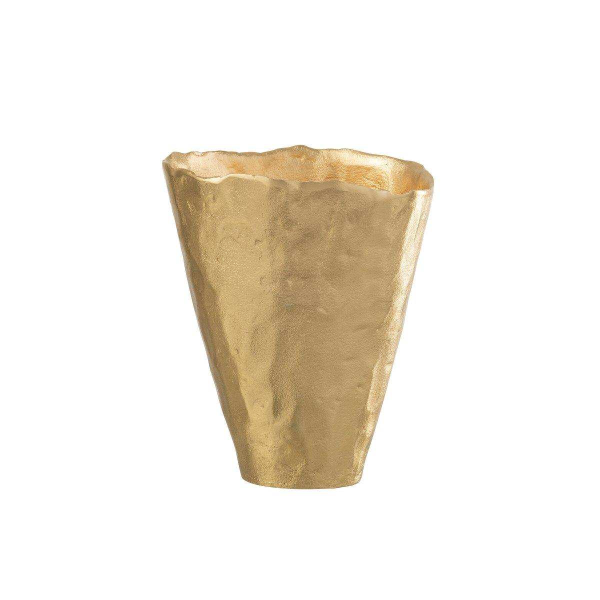 J-Line Vase unregelmäßig - Blumenvase - Aluminium - Gold - 27 cm - HomeDesign Knaus