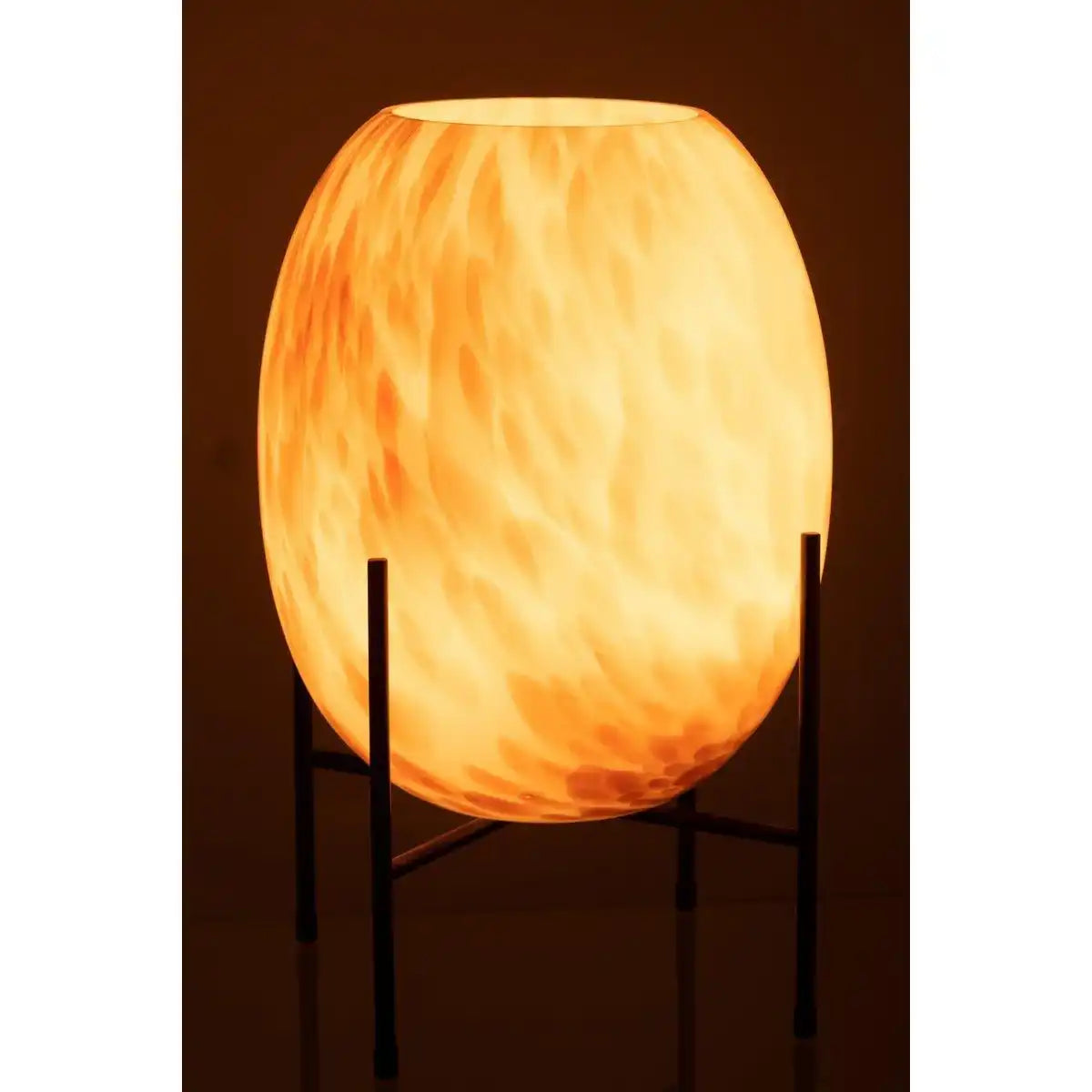 J-Line Vase + Vt Speckel – Glas – Weiß/Ocker - HomeDesign Knaus