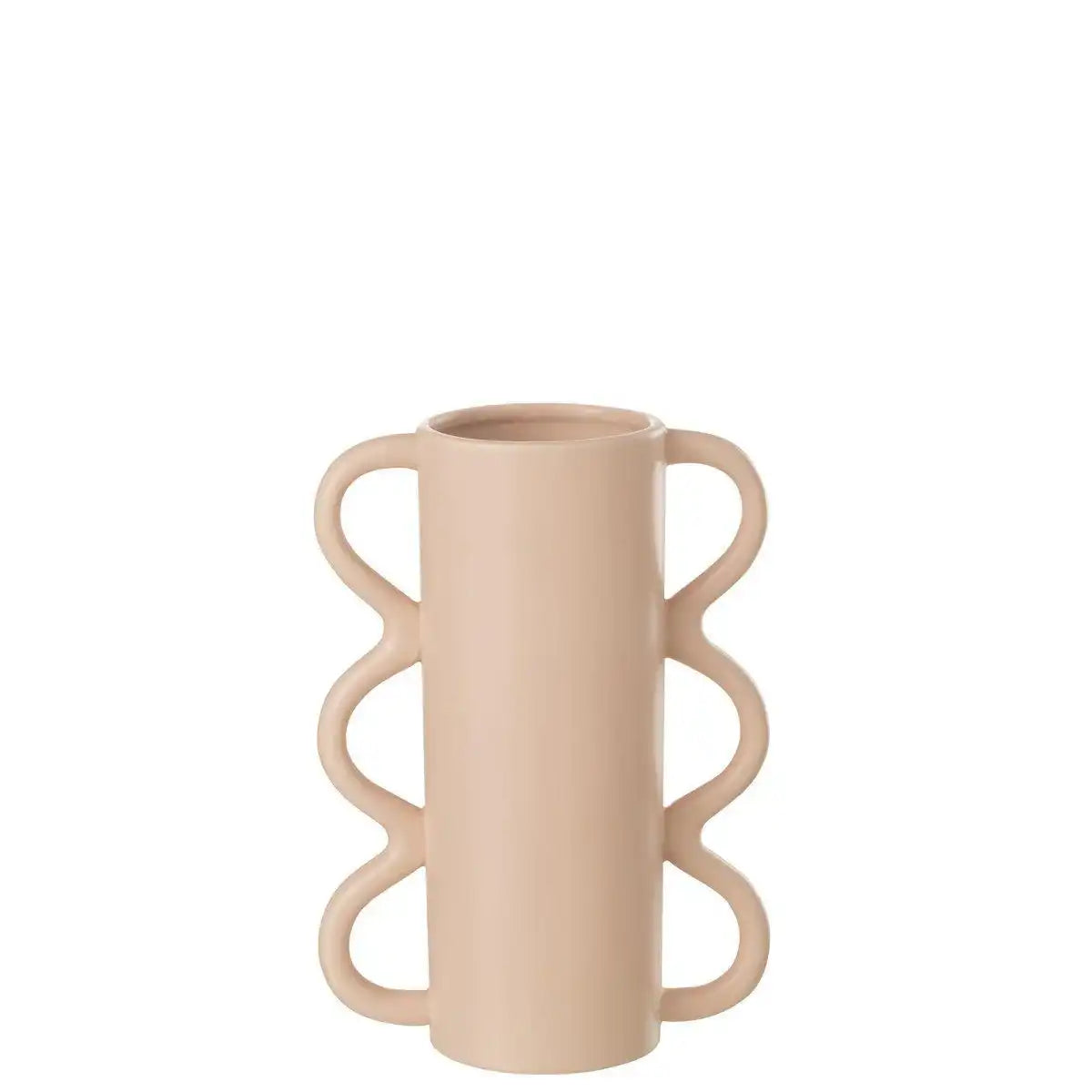 J-Line Vase Wavy Handle Dolomite - Keramik - Rosa - klein - HomeDesign Knaus