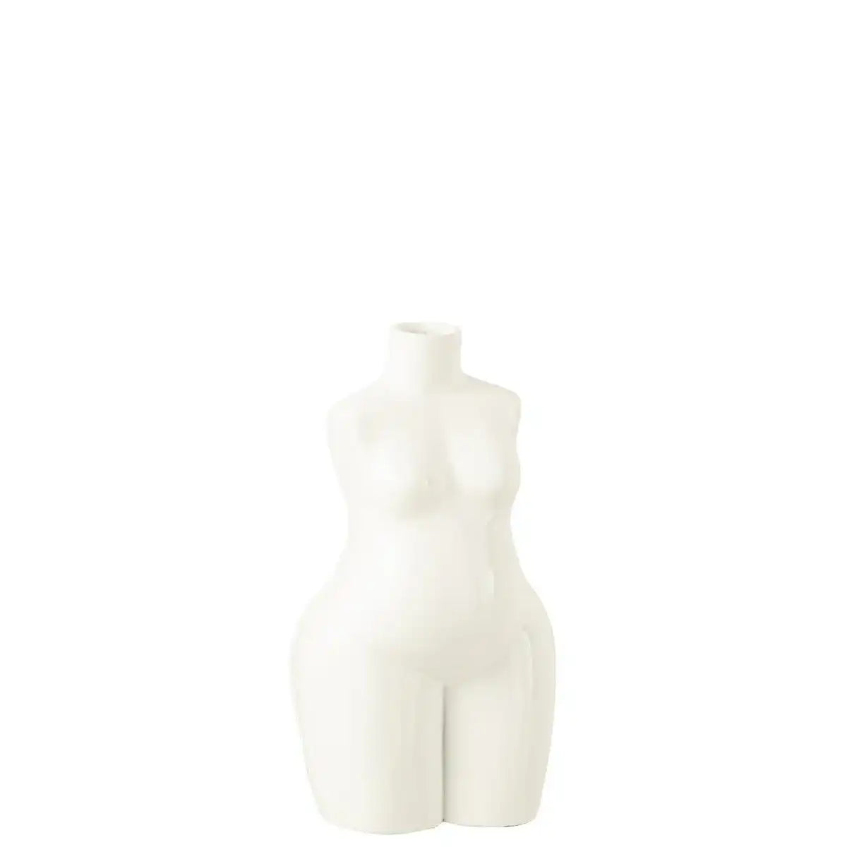 J-Line Vase Woman Body - Polyresin Glossy - Metall - Weiß - HomeDesign Knaus