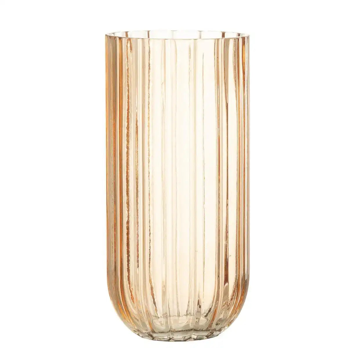 J-Line Vase Yari Stripes – Glas – Pfirsich – groß - HomeDesign Knaus