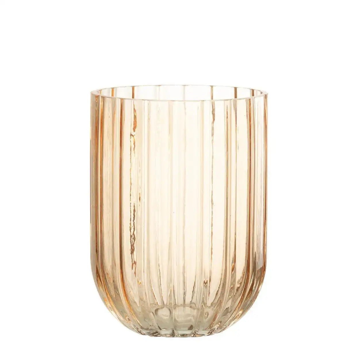 J-Line Vase Yari Stripes – Glas – Pfirsich – mittelgroß - HomeDesign Knaus