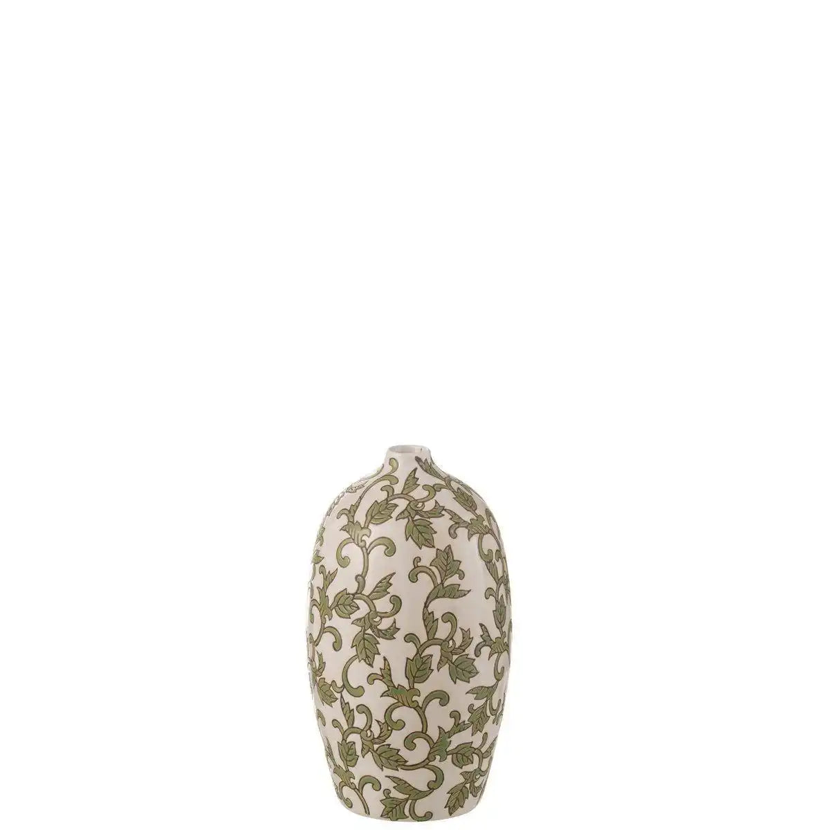 J-Line Vase Yezi Oval Porzellan Grün/Weiß - HomeDesign Knaus