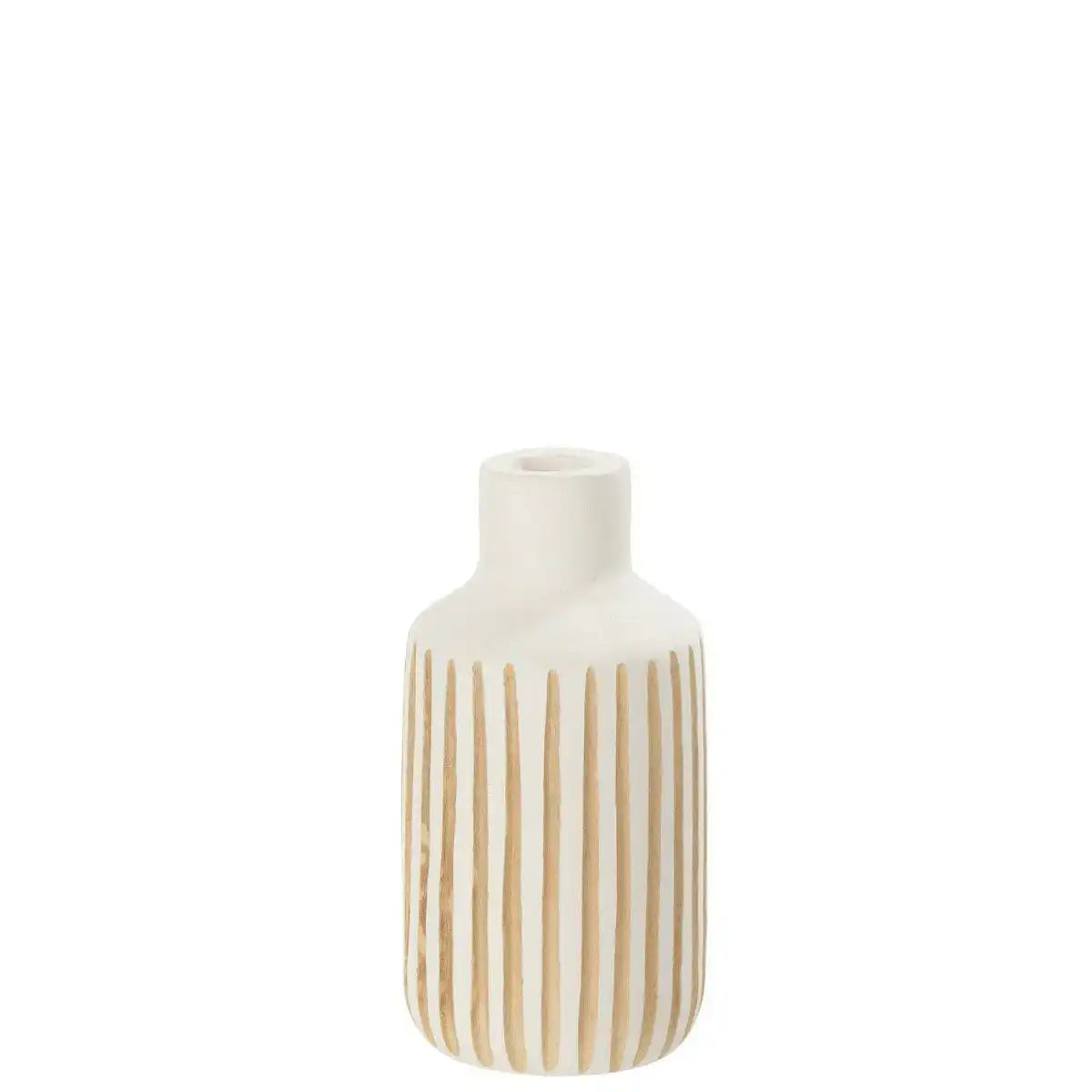J-Line Vase Ying - Holz - Weiß - klein - 33,00 cm hoch - HomeDesign Knaus