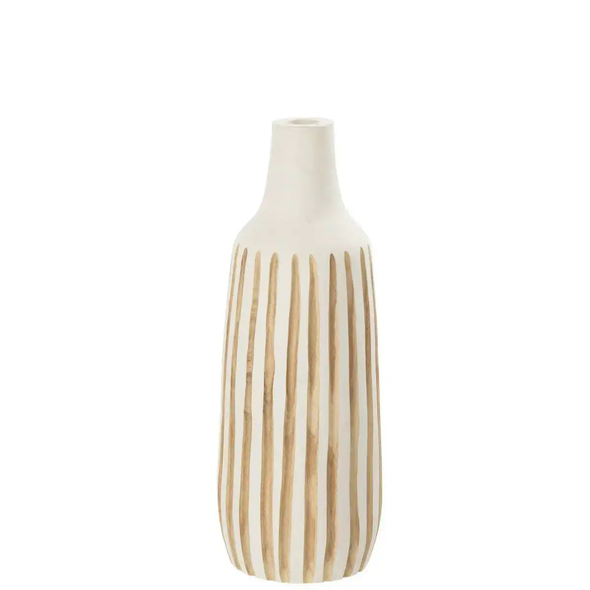 J-Line Vase Ying - Holz - Weiß - Mittelgroß - HomeDesign Knaus