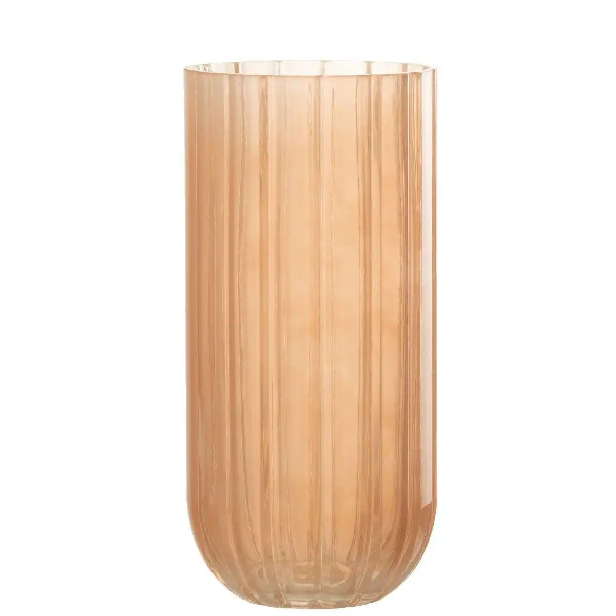 J-Line Vase Yoni Stripes – Glas – Pfirsich – groß - HomeDesign Knaus